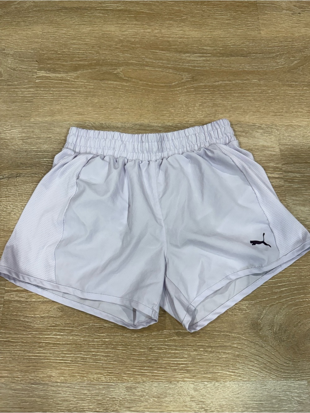 Puma Light Purple Women's Athletic Shorts with Black Logo